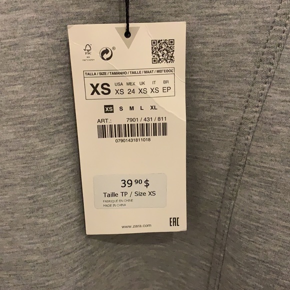 Zara GREY crop top - Picture 3 of 4